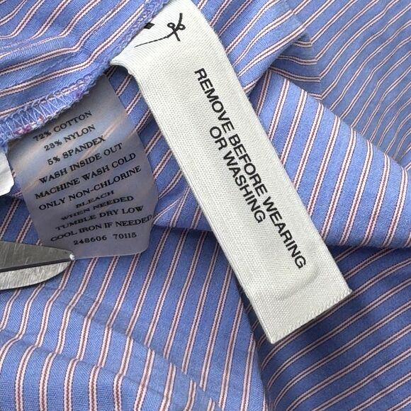 Ann Taylor Pin Striped Women’s Size 14 Sleeveless Button Up Blouse Shirt Work - Picture 5 of 11